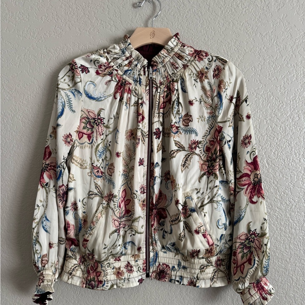 Chico’s Reversible Silk-Like Bomber Jacket